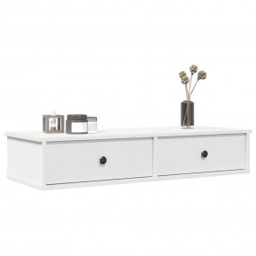 Wall Shelf White Engineered Wood Medium Floating Wall S...