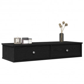 Wall Shelf Black Engineered Wood 39.4 in x 14.8 in x 7....