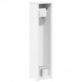 Bathroom Cabinet White Engineered wood Slim Bathroom Ca...