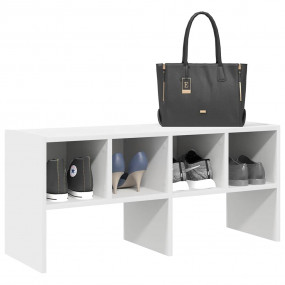 Shoe Rack White Engineered wood Medium Stackable Shoe R...