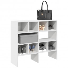 Shoe Rack Set of 2 White Engineered wood Medium Stackab...