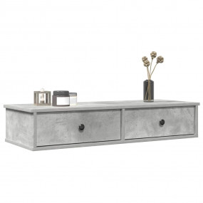 Wall Shelf Concrete Grey Engineered Wood Medium Wall Sh...