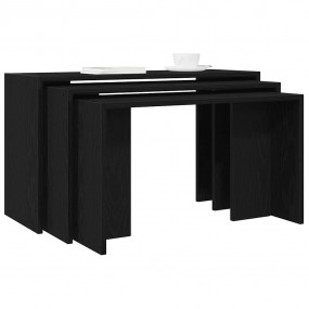 Nesting Table Black Engineered wood Small Stackable