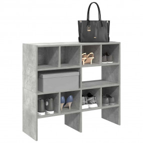 Shoe Rack Set of 2 Concrete Grey Engineered Wood Medium