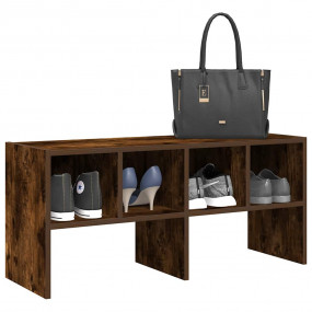 Shoe Rack Smoked Oak Engineered Wood Medium Stackable S...