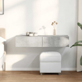 Wall Shelf Concrete Grey Engineered Wood Medium Wall Sh...
