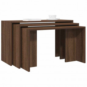 Nesting Table Brown Oak Engineered Wood Small, Medium, ...