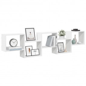 Wall Cube Shelf White Engineered wood 72.4x7.1x17.3 in