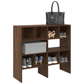 Shoe Rack Set of 2 Brown Oak Engineered Wood Medium Sta...