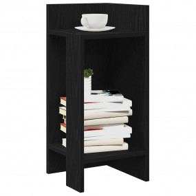 Side Table Black Engineered Wood Small Rectangular Mini...