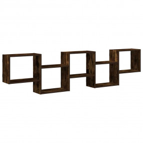 Wall Cube Shelf Smoked Oak Engineered Wood 72.4 x 7.1 x...