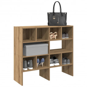 Shoe Rack Set of 2 Artisan Oak Engineered Wood Medium S...