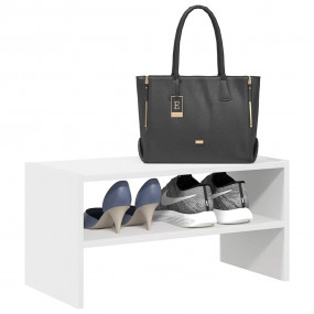 Shoe Rack White Engineered wood Compact Stackable Shoe ...
