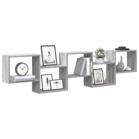 Wall Cube Shelf Grey Sonoma Engineered wood Large Wall ...