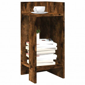 Side Table Set of 2 Smoked Oak Engineered Wood Small Si...