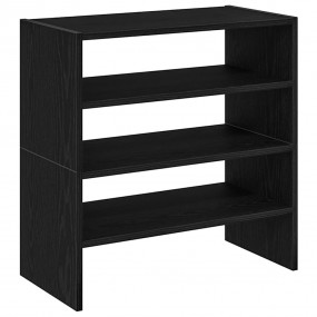 Shoe Rack Set of 2 Black Oak Engineered Wood Standard S...