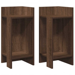 Side Table Set of 2 Brown Oak Engineered wood Small Sid...