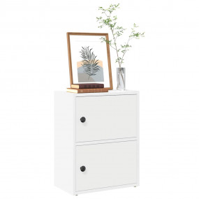 Bookcase White Engineered Wood Small Bookcase Rectangul...