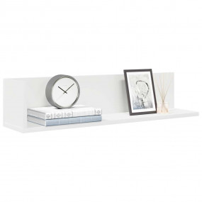 Wall Shelf White Engineered wood Medium Floating Wall S...