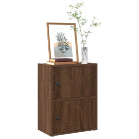 Bookcase Brown Oak Engineered Wood Compact Bookcase Rec...