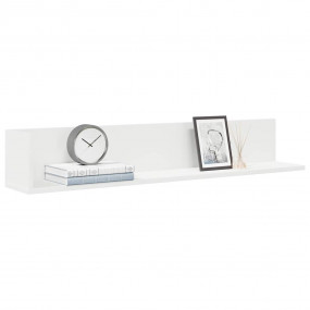 Wall Shelf White Engineered Wood Medium Wall Shelf Rect...