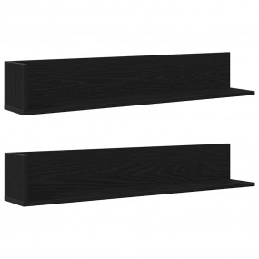 Wall Shelf Black Engineered wood 39.4 x 6.5 x 6.5 in