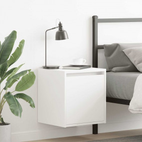 Wall-mounted Bedside Cabinet White Engineered wood Stan...