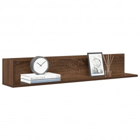 Wall Shelf Brown Oak Engineered Wood 39.4 in Wall Shelf