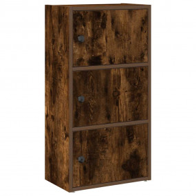 Bookcase Smoked Oak Engineered Wood 15.7x9.4x30.3 in Bo...