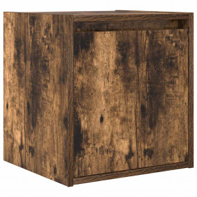 Wall-mounted Bedside Cabinet Smoked oak Engineered wood...