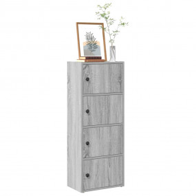 Bookcase Grey Sonoma Engineered Wood Medium Doors Bookc...