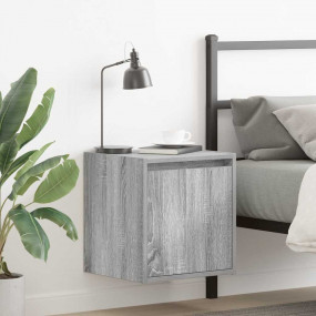 Wall-mounted Bedside Cabinet Grey Sonoma Engineered woo...