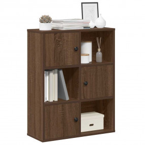 Bookcase Brown Oak Engineered Wood Compact Bookcase Rec...