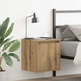 Wall-mounted Bedside Cabinet Set of 2 Artisan Oak Engin...