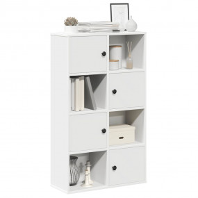 Bookcase White Engineered Wood Medium Bookcase Rectangu...