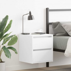 Wall-mounted Bedside Cabinet White Engineered wood Smal...
