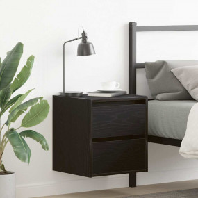 Wall-mounted Bedside Cabinet Black Oak Engineered wood