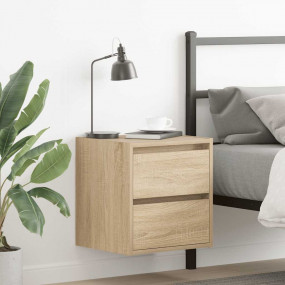 Wall-mounted Bedside Cabinet Sonoma oak Engineered wood...