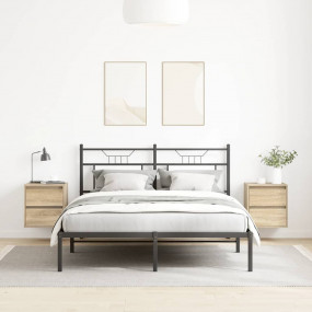 Wall-mounted Bedside Cabinet Set of 2 Sonoma Oak Engine...