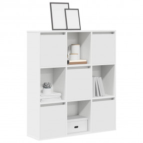 Bookcase White Engineered wood Medium storage with 6 co...