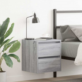 Wall-mounted Bedside Cabinet Gray Sonoma Engineered woo...