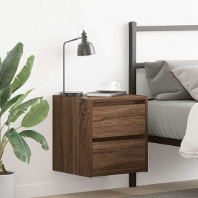 Wall-mounted Nightstand Brown Oak Engineered Wood