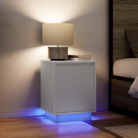 Bedside Cabinet Set of 2 White Engineered wood Standard