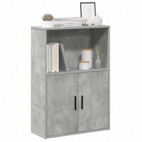 Bookcase Concrete Gray Engineered Wood 23.6 x 9.4 x 33....