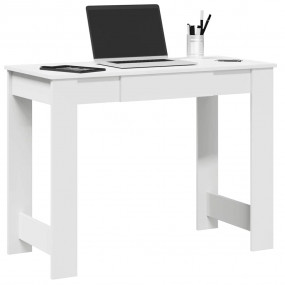Desk White Engineered Wood 39.4x17.7x29.5 in Desk Recta...