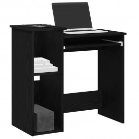 Desk Black Engineered Wood Medium Desk Rectangular Mode...