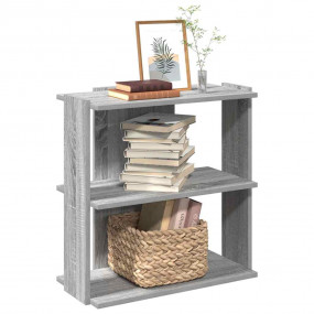 Bookcase Gray Sonoma Engineered wood 3-tier Durable
