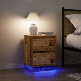Bedside Cabinet Set of 2 Old wood Engineered wood Mediu...