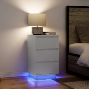 Nightstand White Engineered wood 14.9 x 13.4 x 25.6 in ...