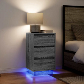 Bedside Cabinet Grey Sonoma Engineered wood Standard